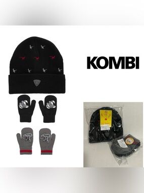 🆕KOMBI - NWT - 2+PCS - TODDLER KIDS / JUNIOR DINOSAUR HAT & MITTENS SET